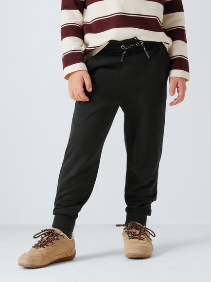 John Lewis Kids' Jersey Tapered Joggers, Black, Black