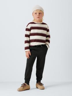 John Lewis Kids' Jersey Tapered Joggers, Black - view 2, Black