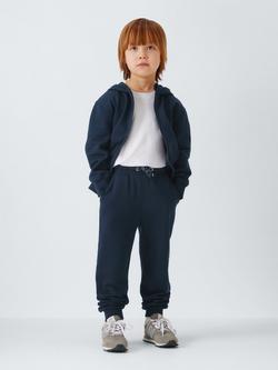 John Lewis Kids' Jersey Tapered Joggers, Navy - view 2, Navy