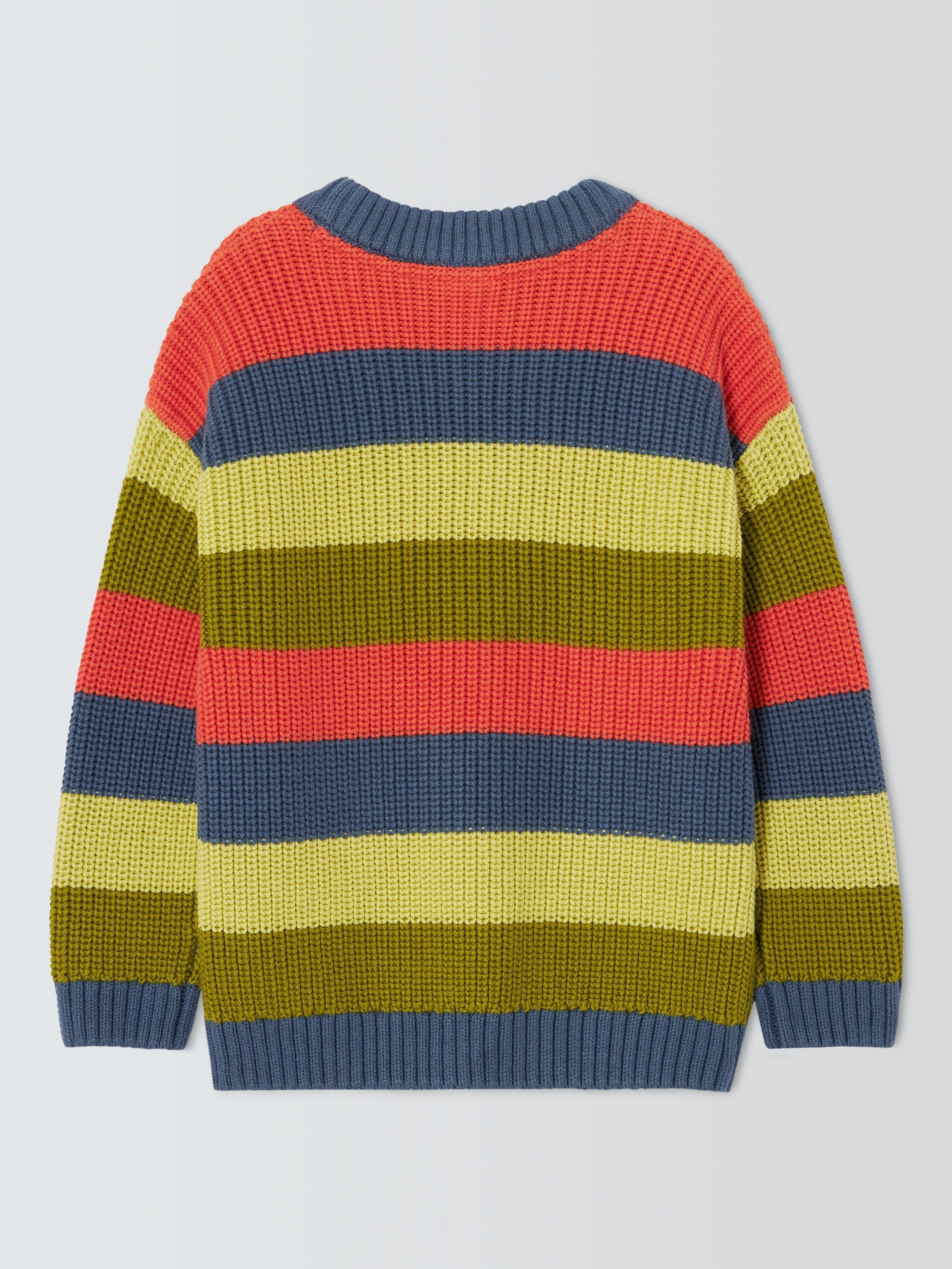 Product image 2 of 3, which shows John Lewis Crew Neck Stripe Knit Jumper, Multi, 3 years