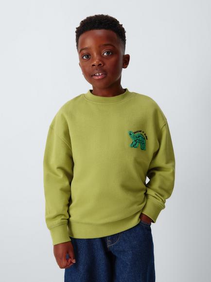 John Lewis Kids' Turtle Sweatshirt, Lime, Lime