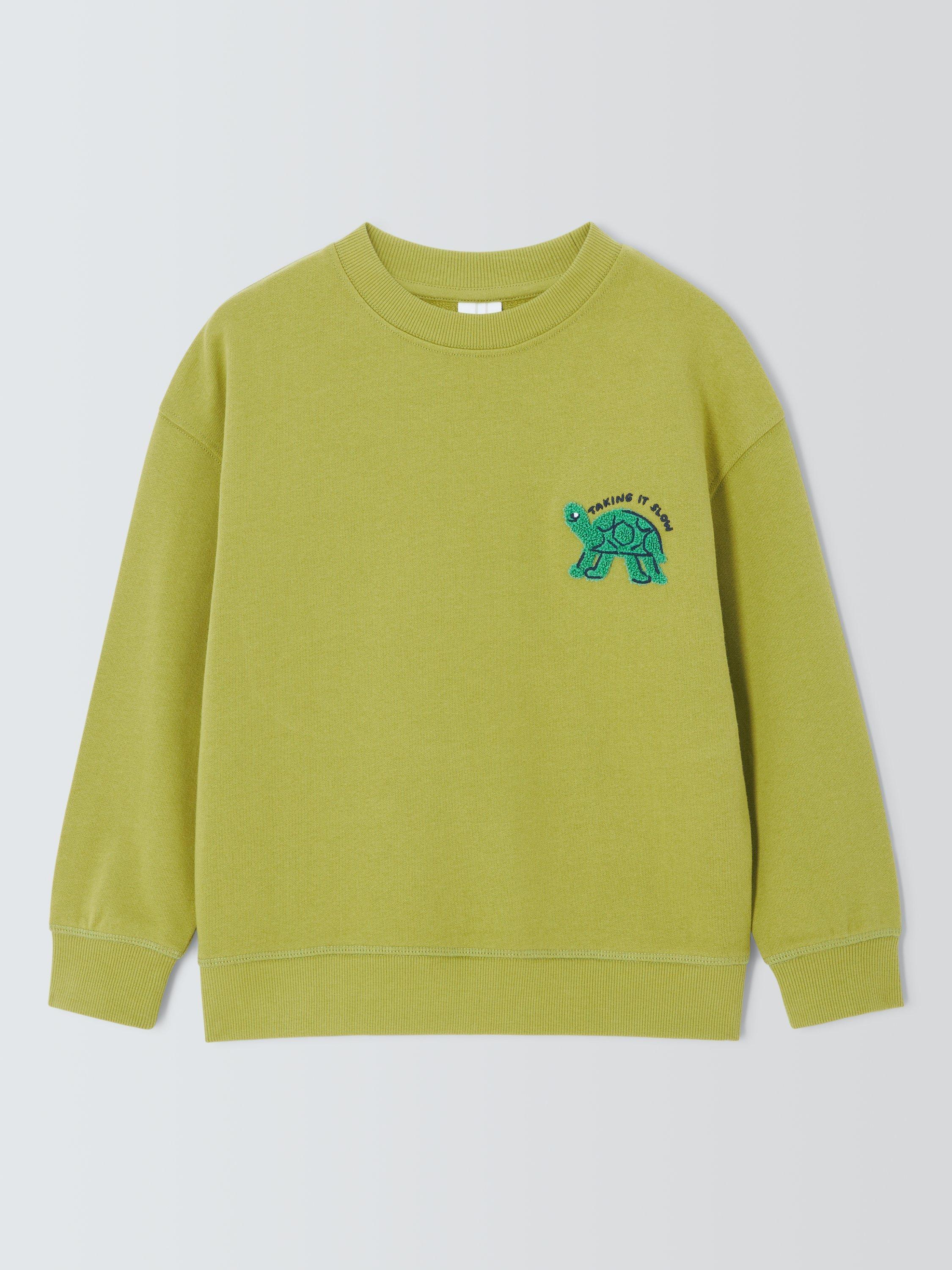 Product image 3 of 7, which shows John Lewis Kids' Turtle Sweatshirt, Lime, 3 years