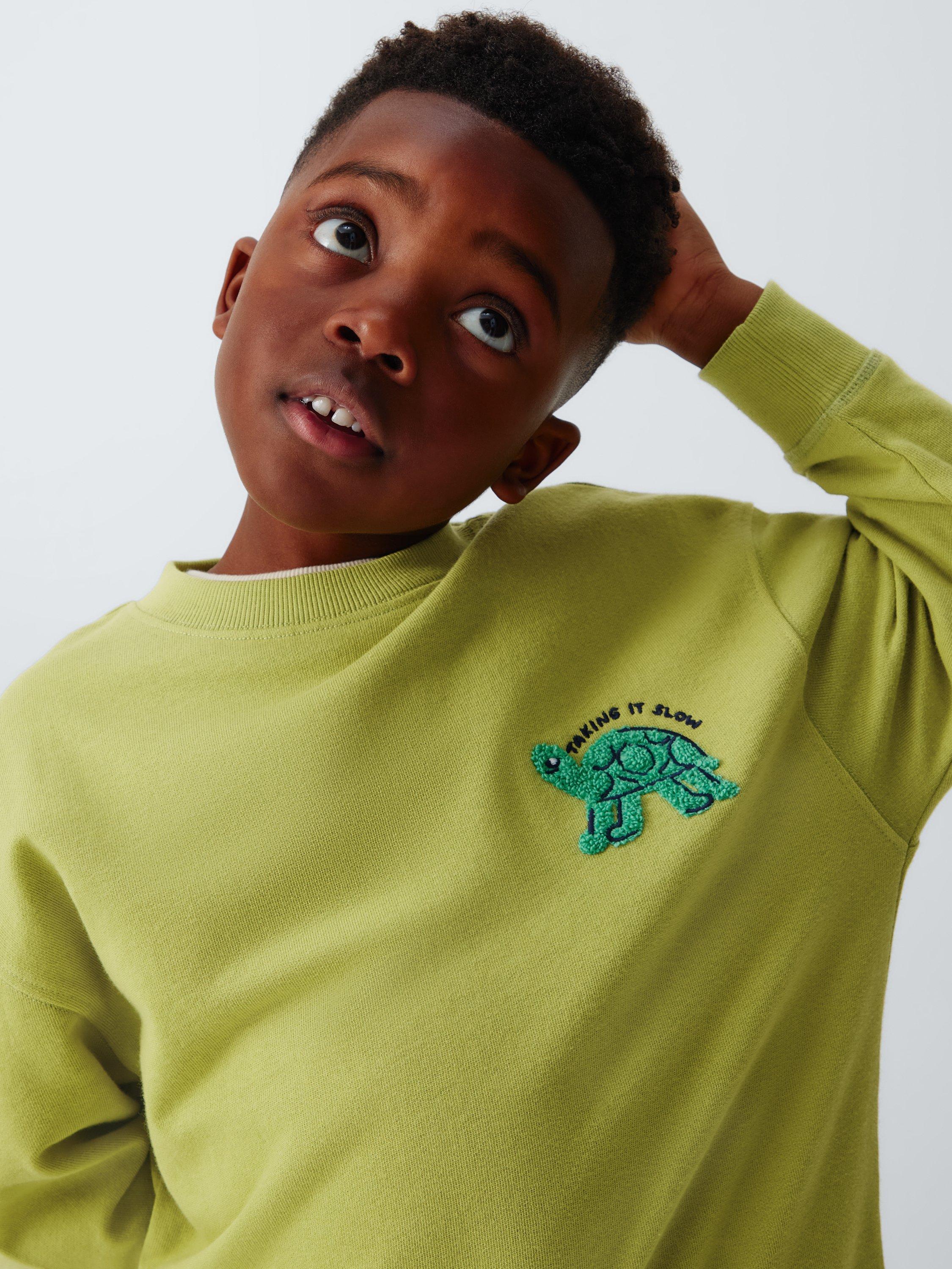 Product image 5 of 7, which shows John Lewis Kids' Turtle Sweatshirt, Lime, 3 years