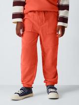 John Lewis Kids' Optic Jersey Joggers, Red
