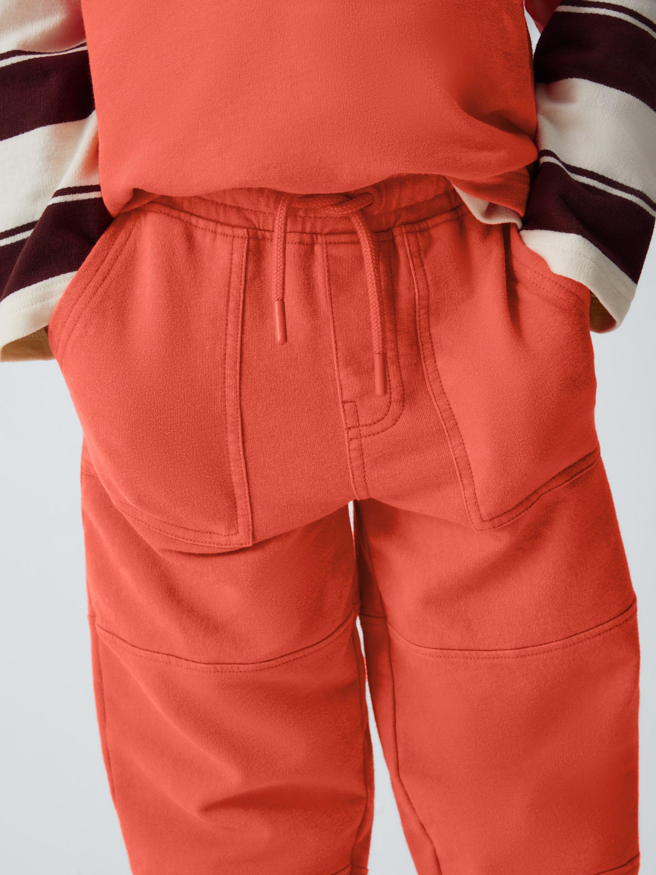 Product image 4 of 7, which shows John Lewis Kids' Optic Jersey Joggers, Red, 3 years