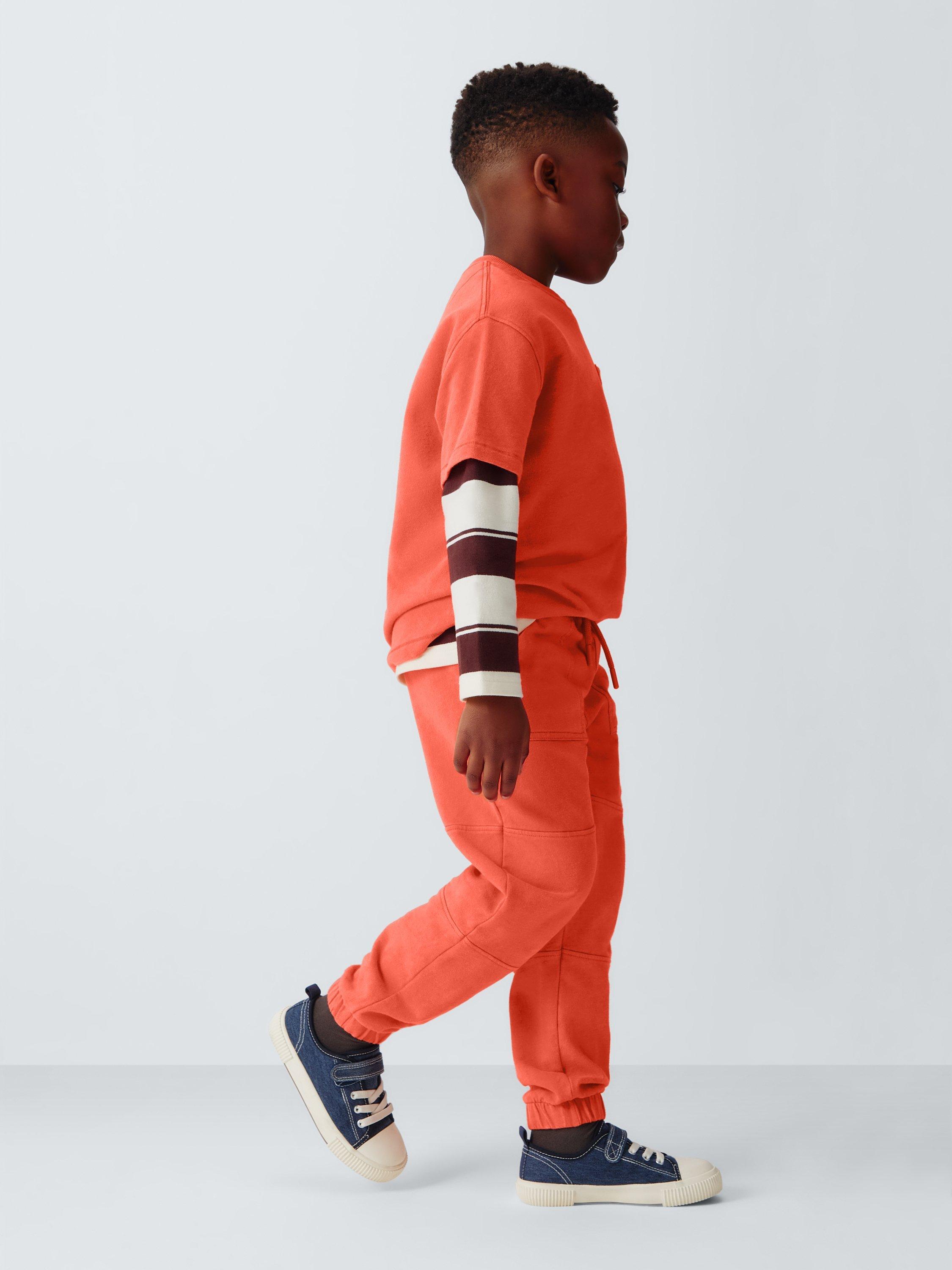 Product image 5 of 7, which shows John Lewis Kids' Optic Jersey Joggers, Red, 3 years