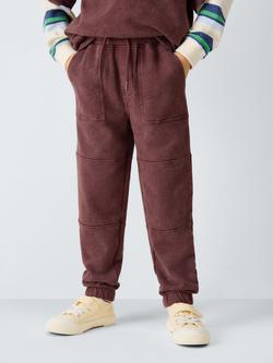 John Lewis Kids' Optic Jersey Joggers, Brown, Brown