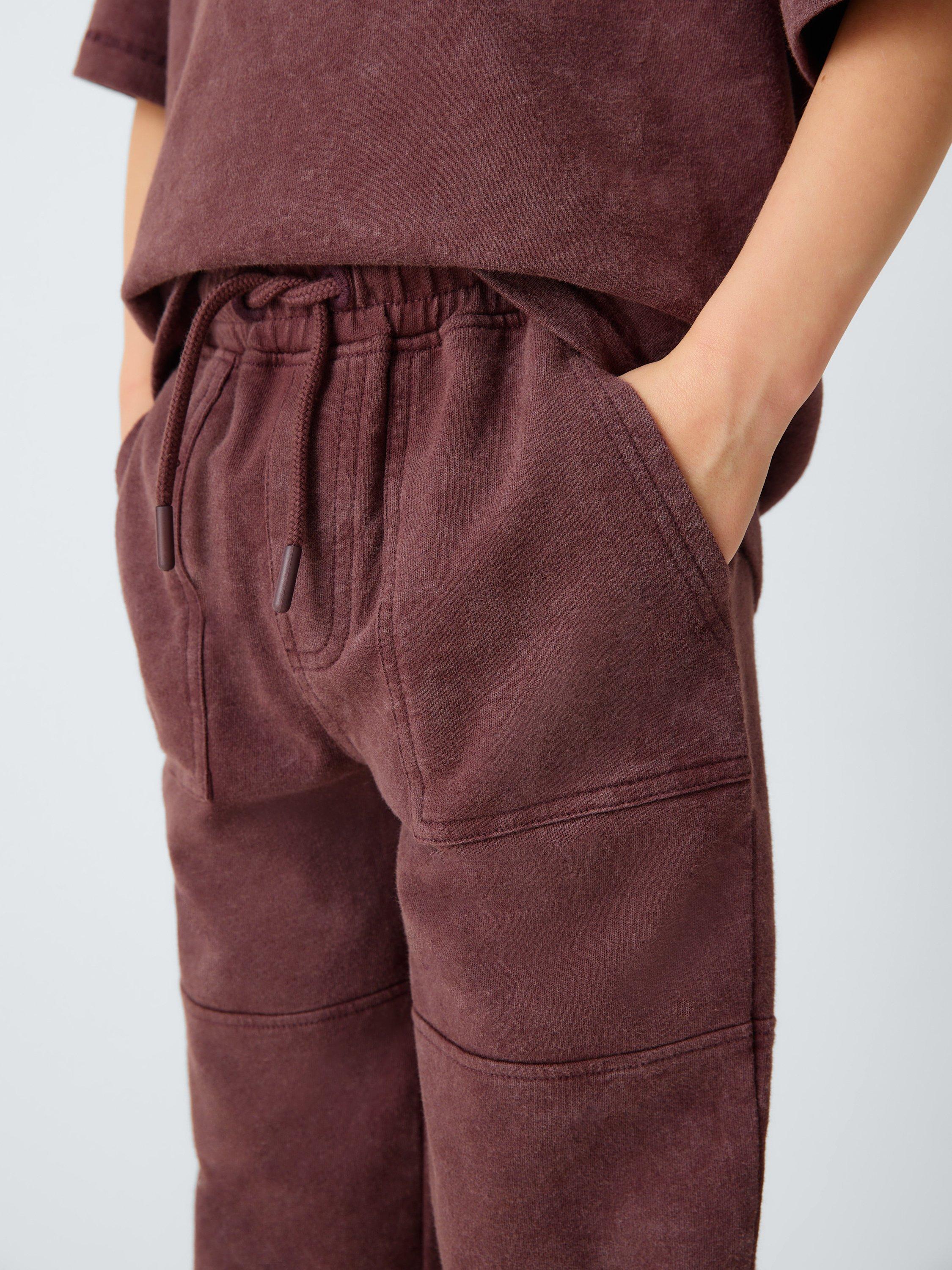 Product image 7 of 7, which shows John Lewis Kids' Optic Jersey Joggers, Brown, 3 years