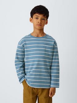 John Lewis Kids' Breton Stripe Top, Blue White Stripe, Blue White Stripe