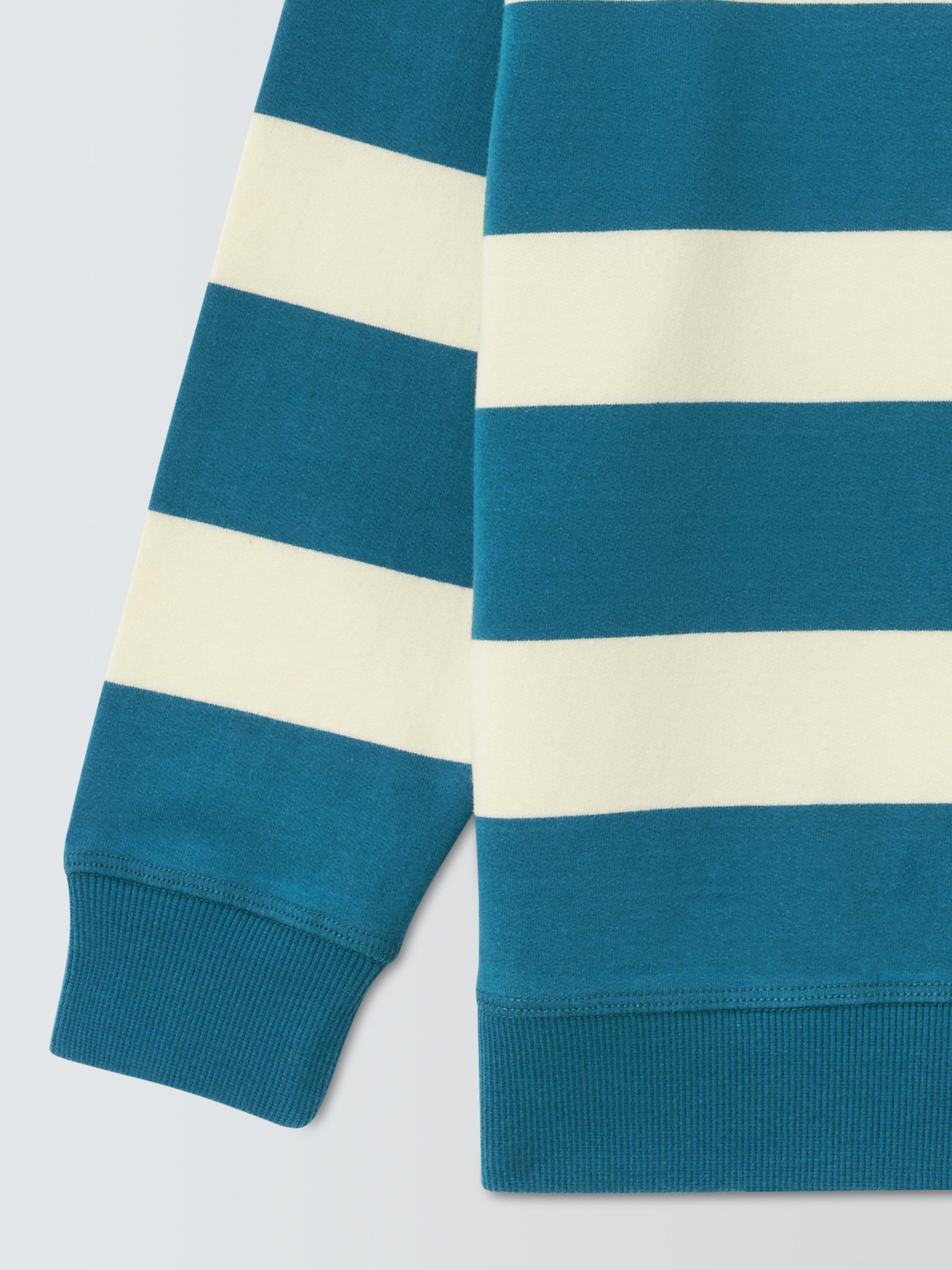 Product image 7 of 7, which shows John Lewis Crew Neck Block Stripe Sweatshirt, Blue Navy, 3 years