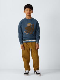 John Lewis Kids' Cheeky Monkey Sweatshirt, Navy - view 2, Navy