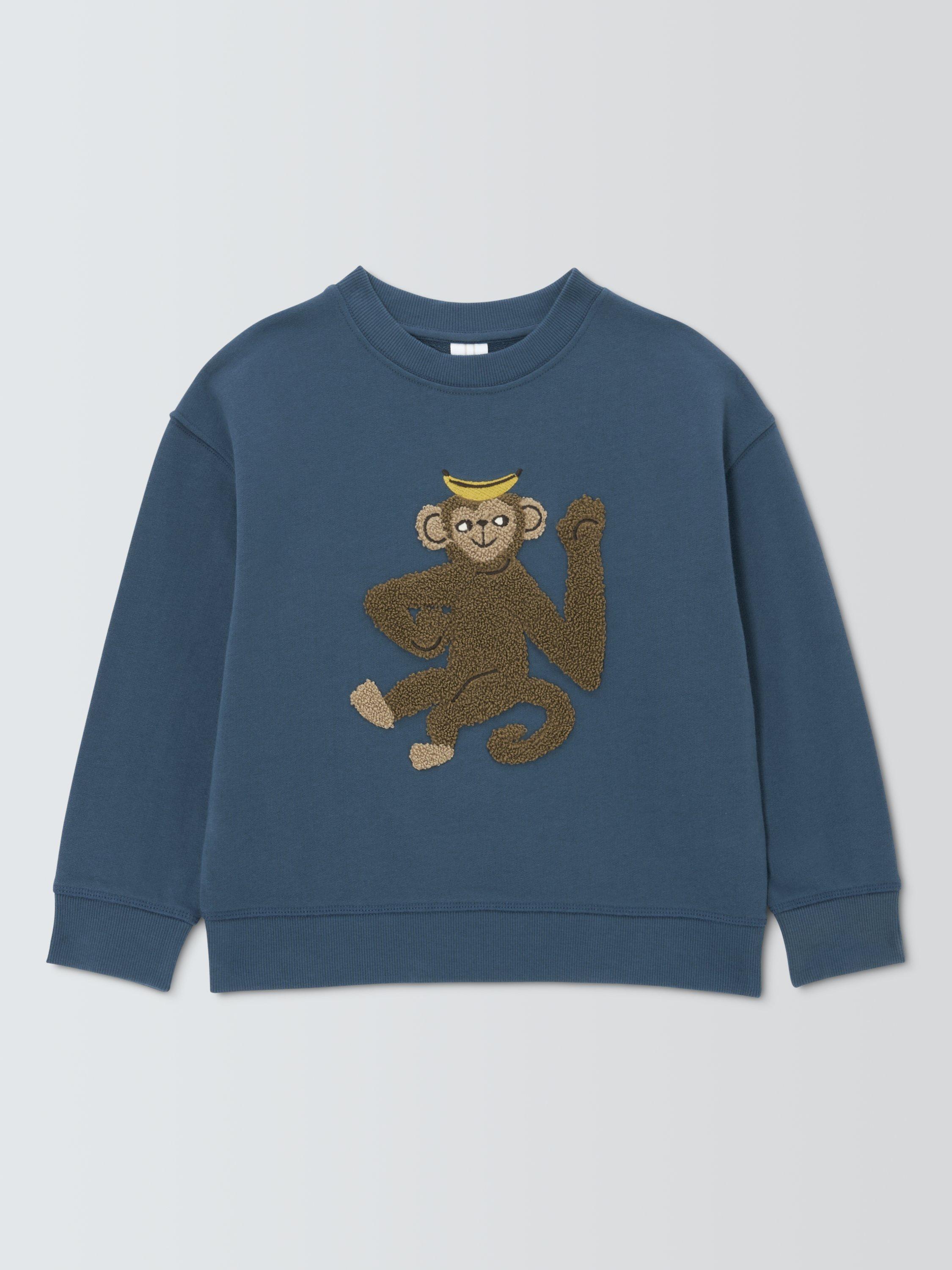 Product image 3 of 7, which shows John Lewis Kids' Cheeky Monkey Sweatshirt, Navy, 3 years