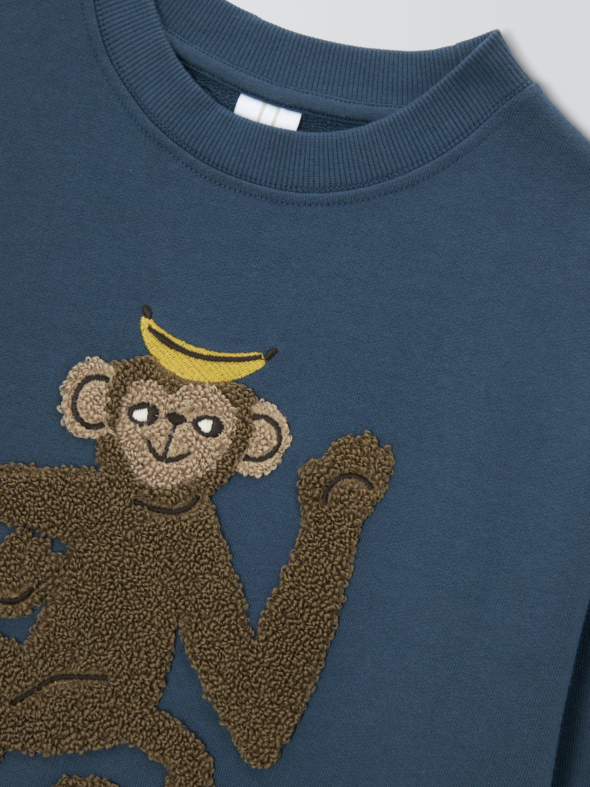 Product image 6 of 7, which shows John Lewis Kids' Cheeky Monkey Sweatshirt, Navy, 3 years