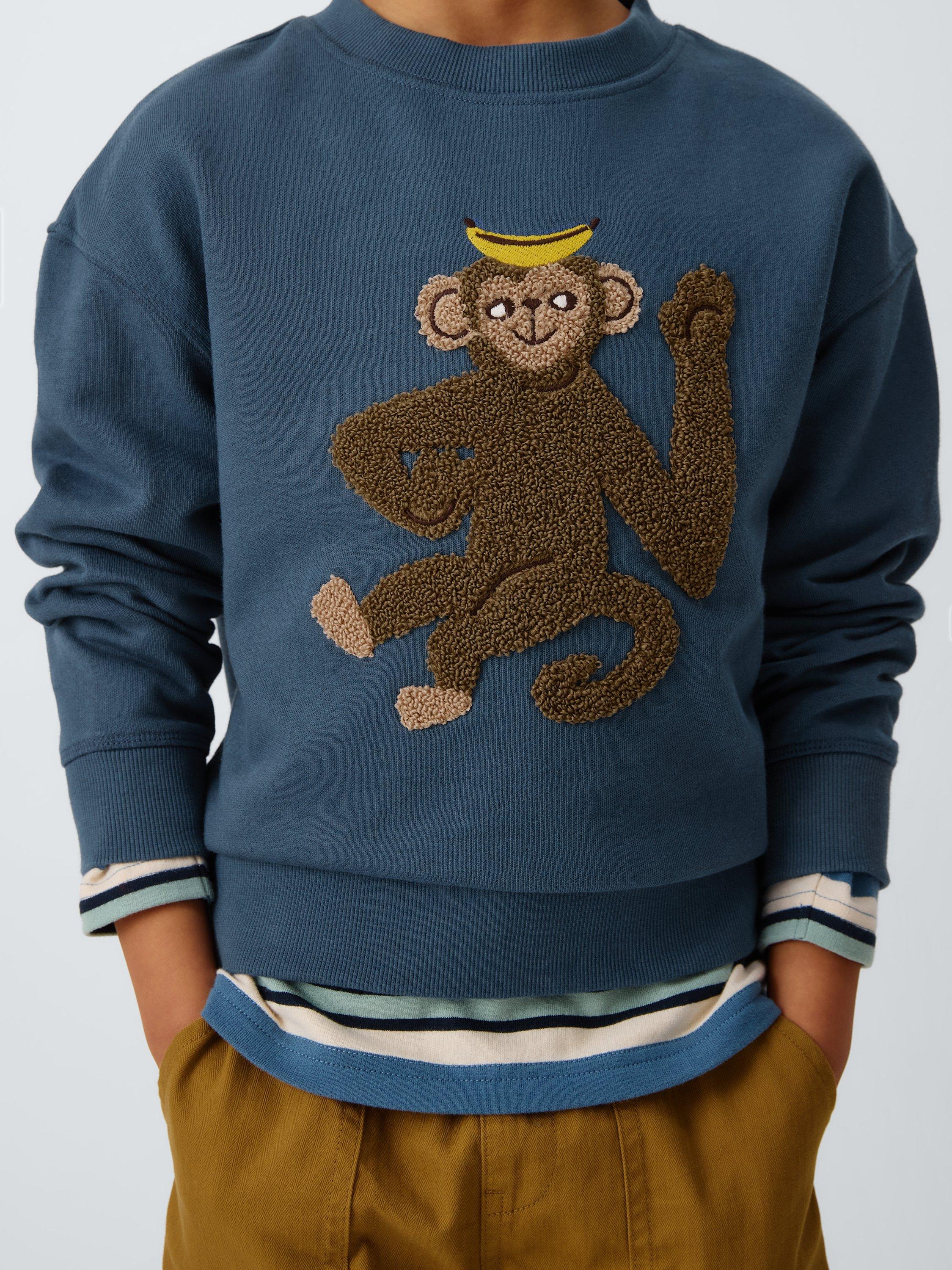 Product image 5 of 7, which shows John Lewis Kids' Cheeky Monkey Sweatshirt, Navy, 3 years