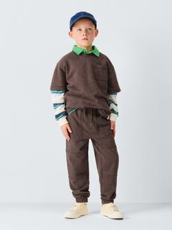 John Lewis Kids' Optic Patch Pocket T-Shirt, Brown - view 2, Brown