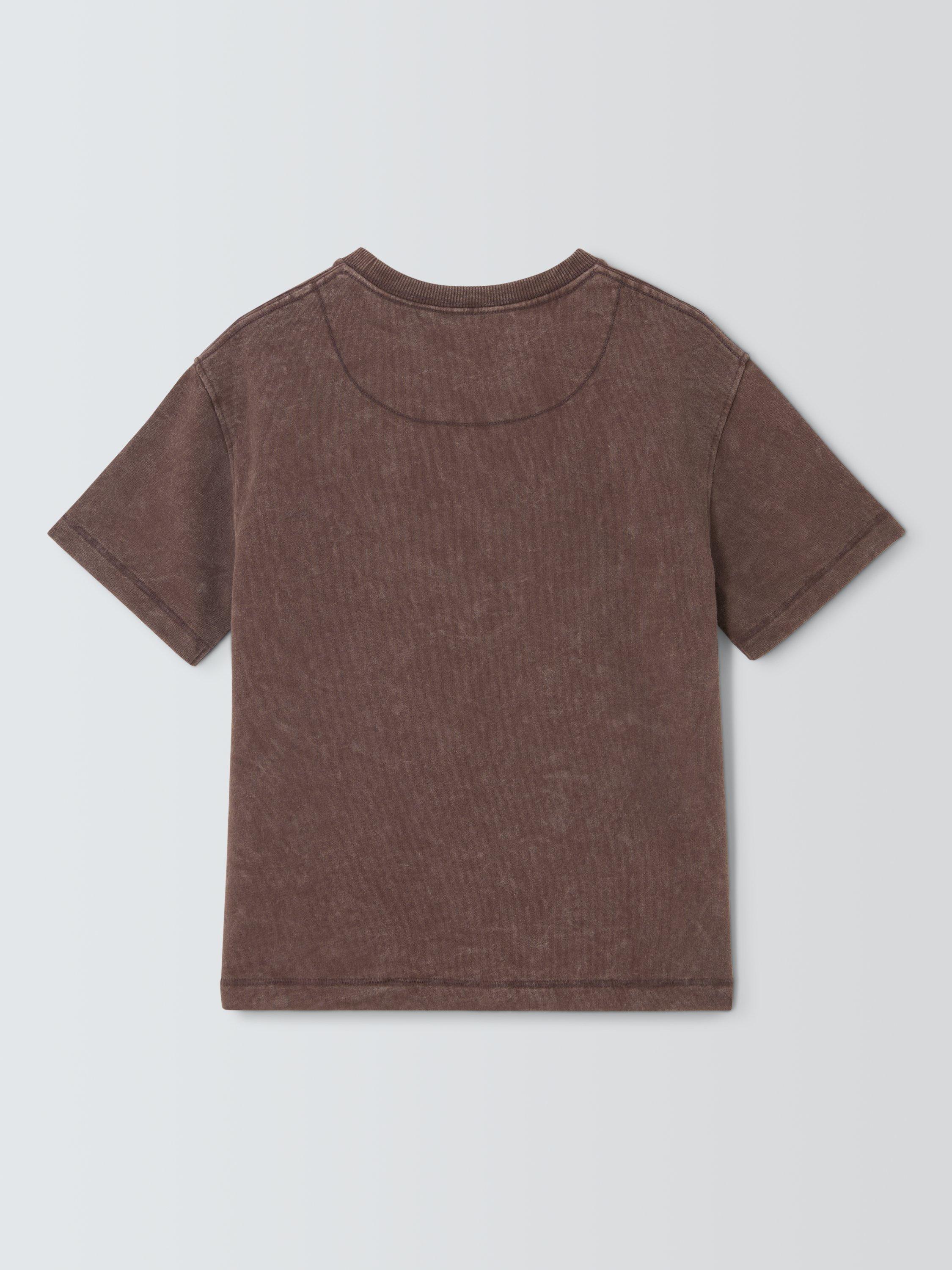 Product image 6 of 7, which shows John Lewis Kids' Optic Patch Pocket T-Shirt, Brown, 3 years