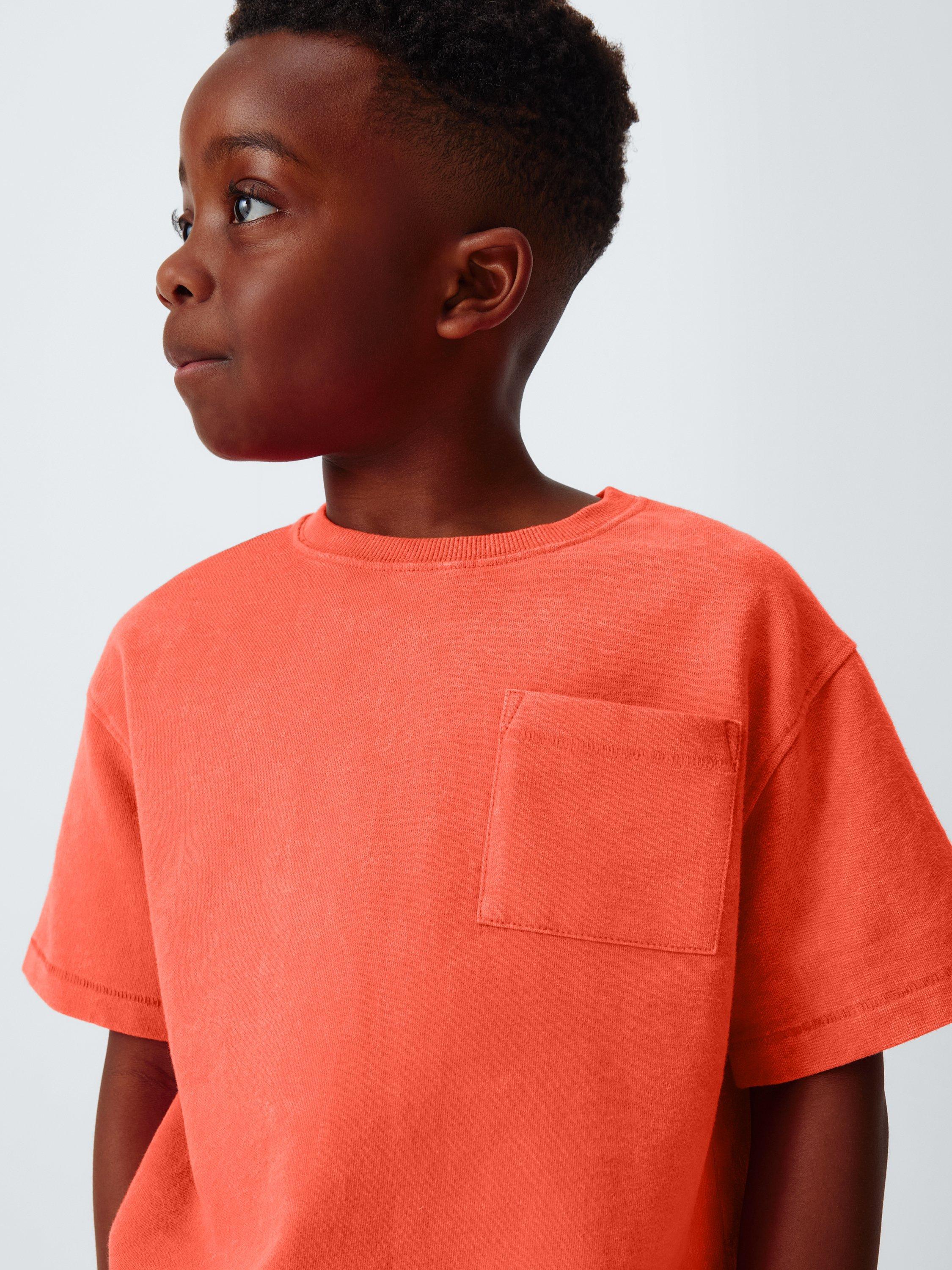 Product image 4 of 6, which shows John Lewis Kids' Optic Patch Pocket T-Shirt, Red, 3 years