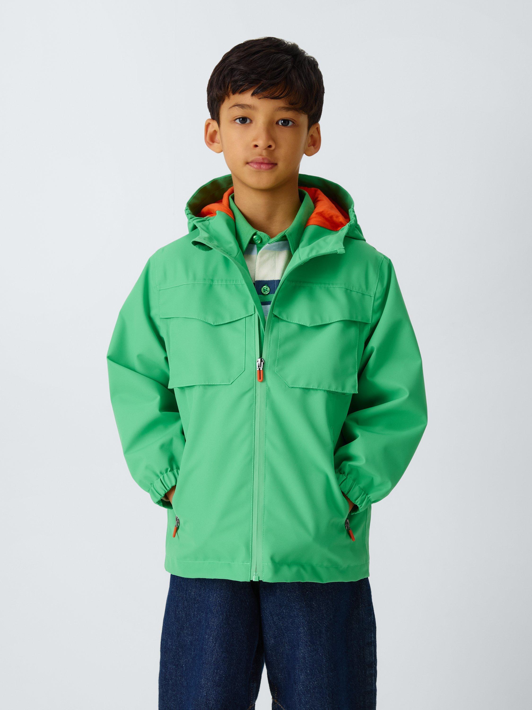 Product image 1 of 7, which shows John Lewis Kids' Waterproof Shell Jacket, Green, 3 years