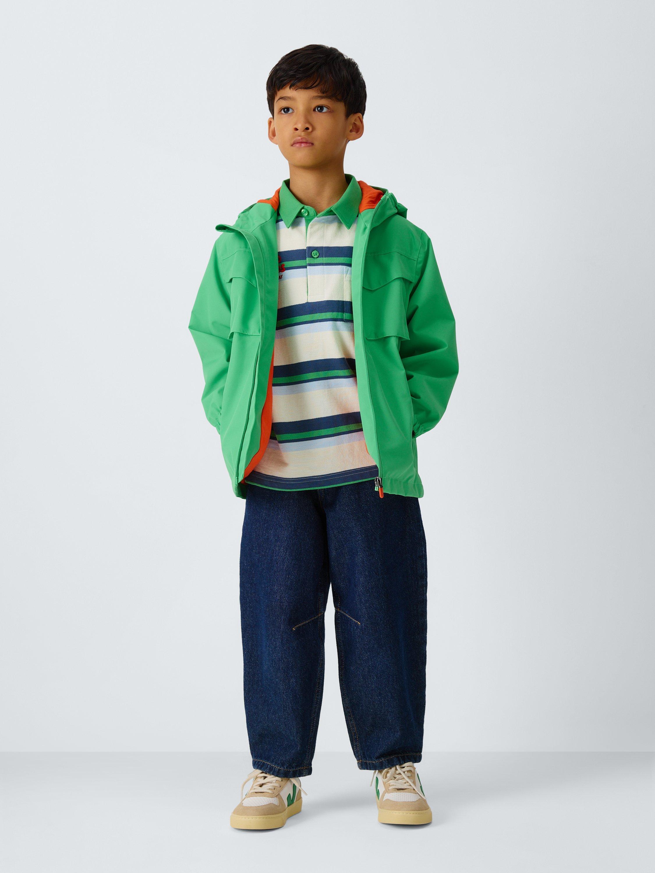 Product image 2 of 7, which shows John Lewis Kids' Waterproof Shell Jacket, Green, 3 years