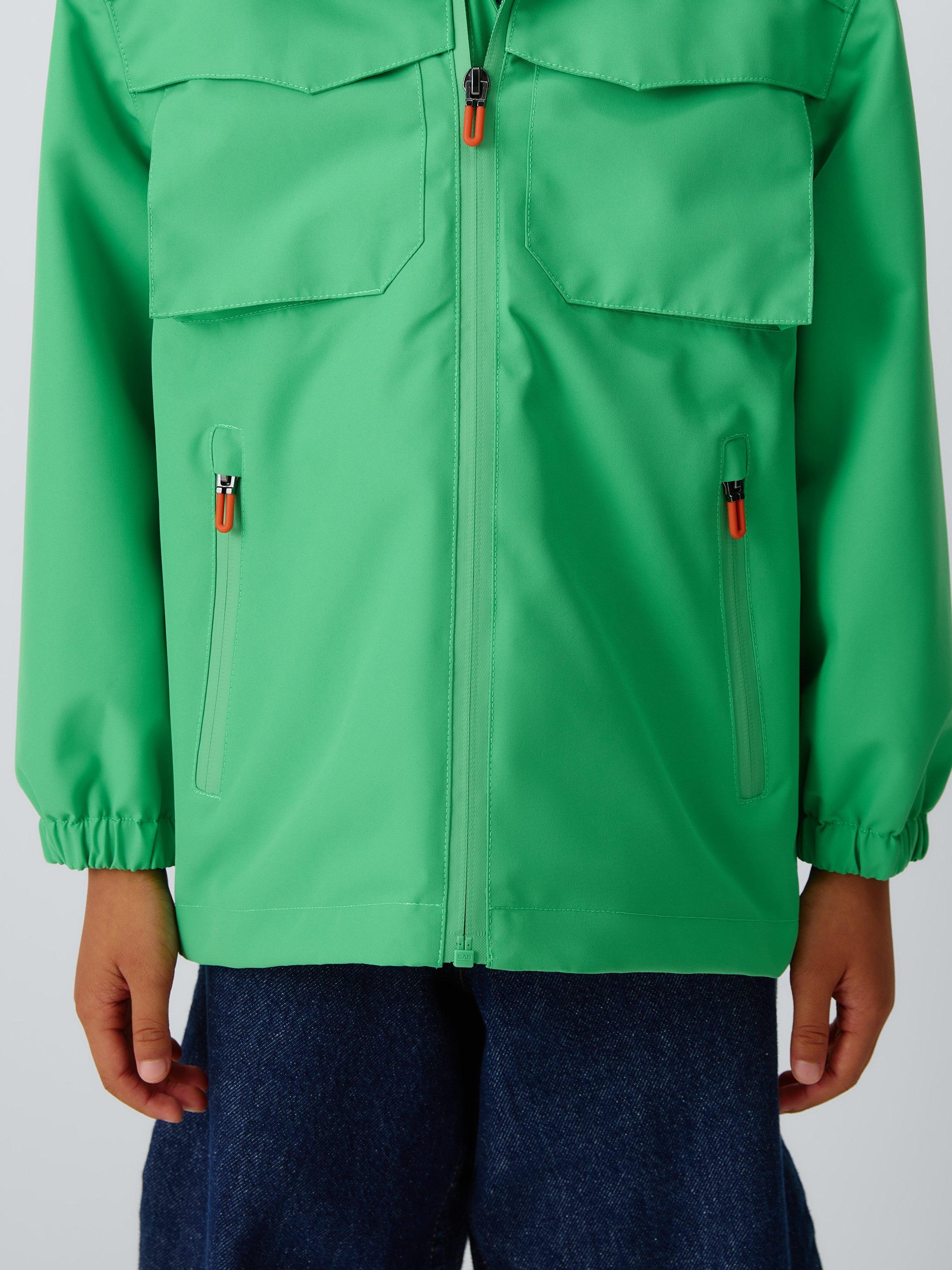 Product image 4 of 7, which shows John Lewis Kids' Waterproof Shell Jacket, Green, 3 years