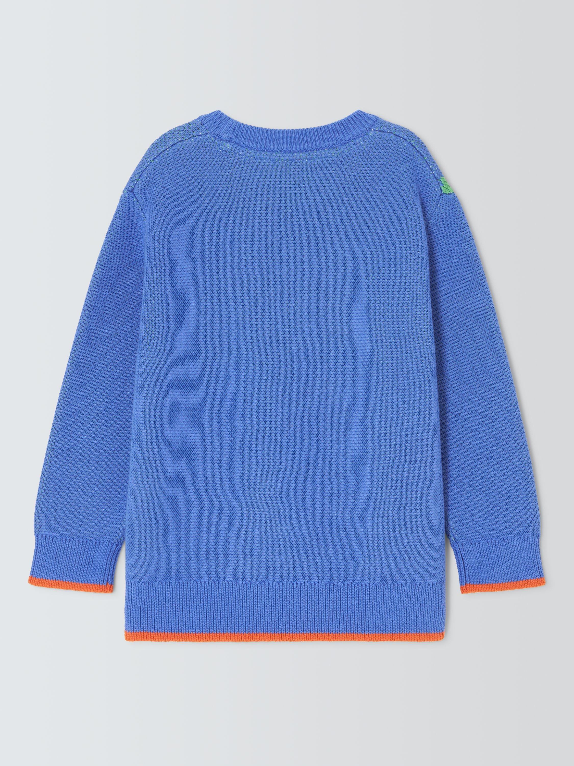 Product image 7 of 7, which shows John Lewis Kids' Crew Neck Dinosaur Jumper, Blue Multi, 3 years