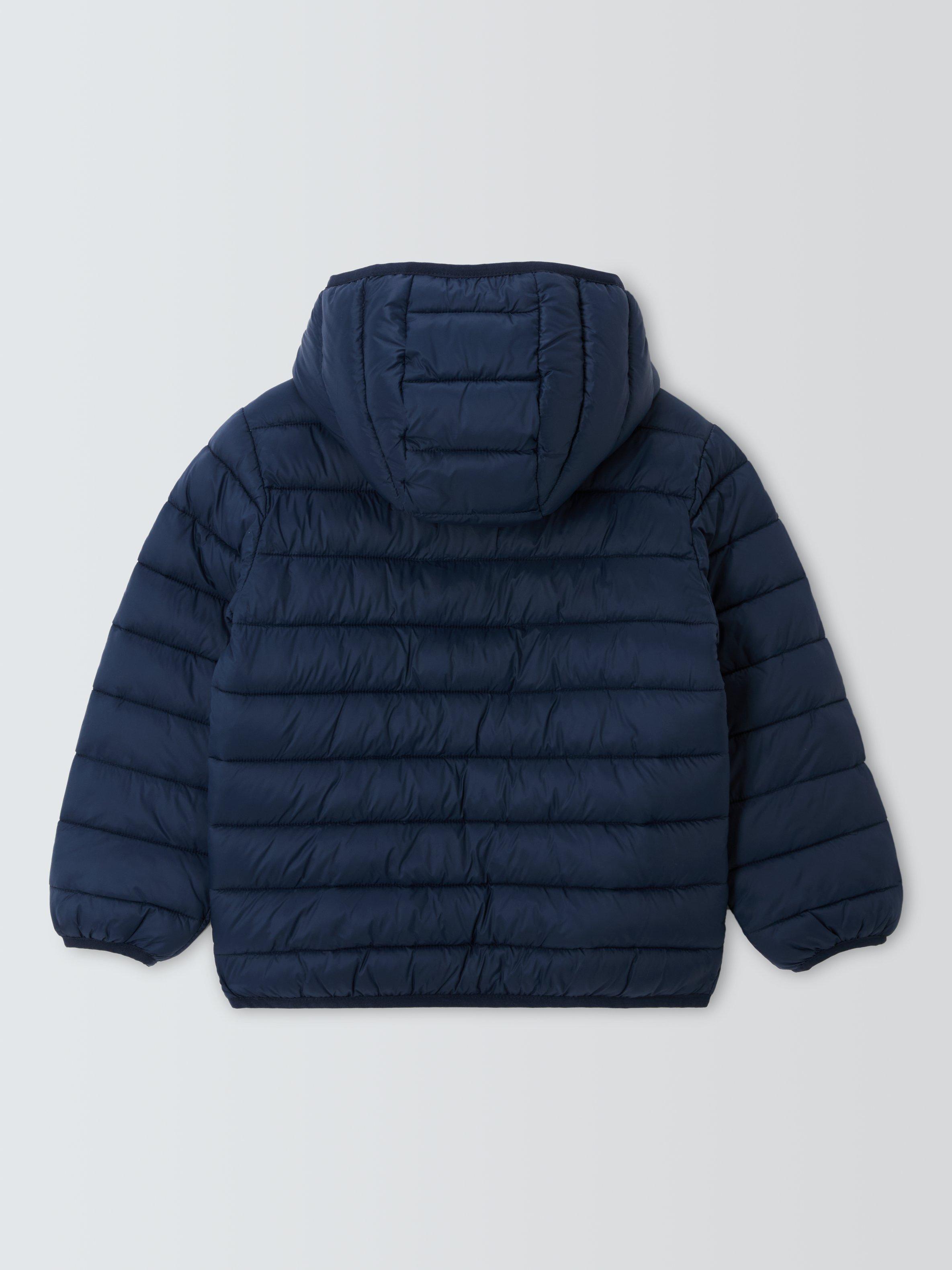 Product image 2 of 3, which shows John Lewis Kids' Quilted Packaway Jacket, Navy, 3 years