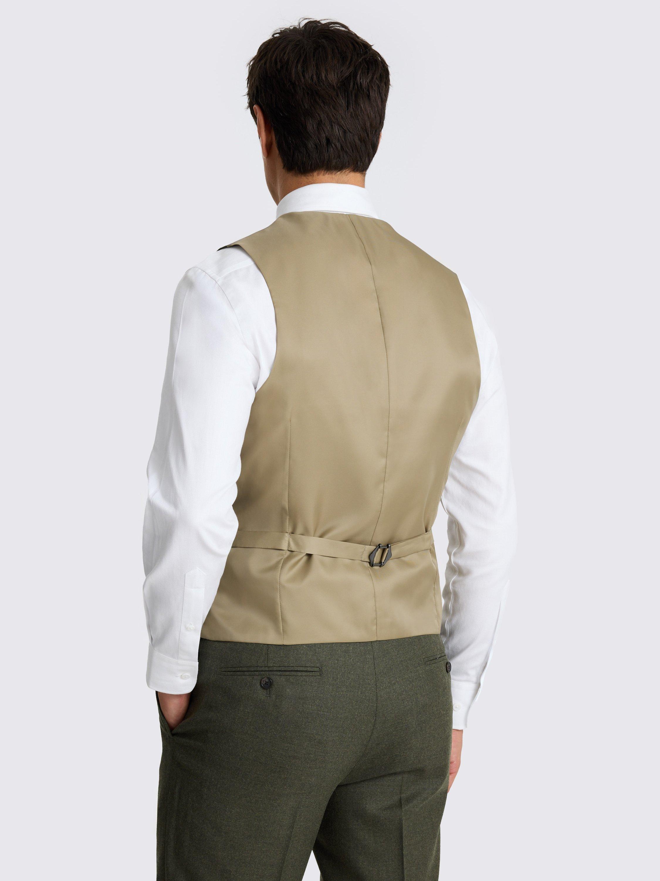 Product image 2 of 3, which shows Moss Tailored Fit Performance Waistcoat, Army Green, 36R