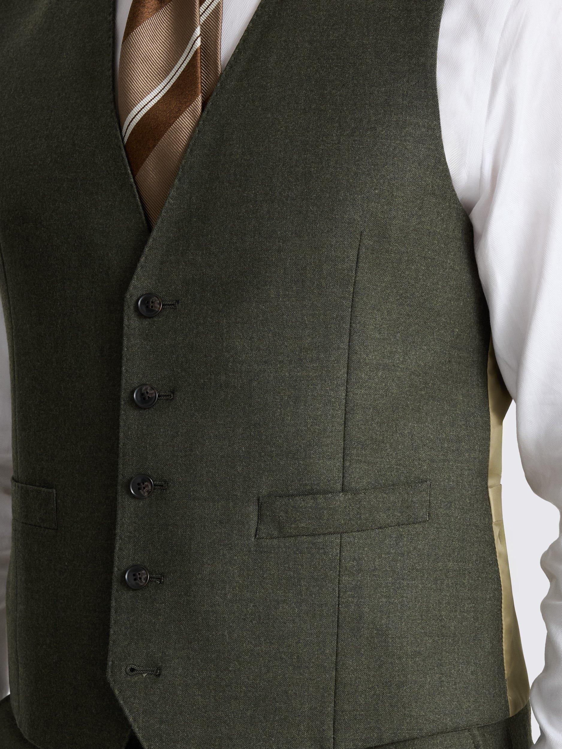 Product image 3 of 3, which shows Moss Tailored Fit Performance Waistcoat, Army Green, 36R