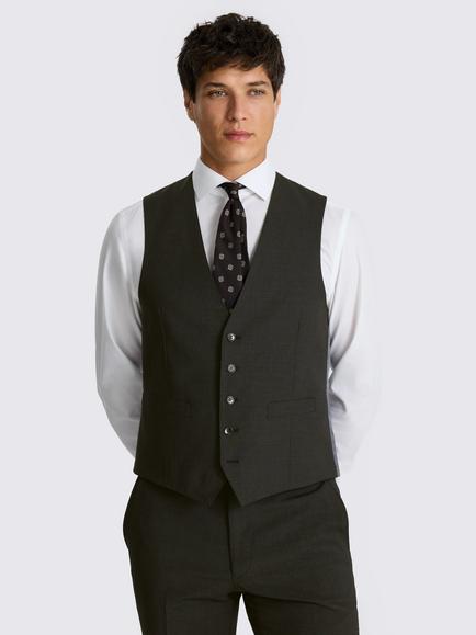 Moss Tailored Fit Wool Blend Performance Suit Waistcoat, Charcoal