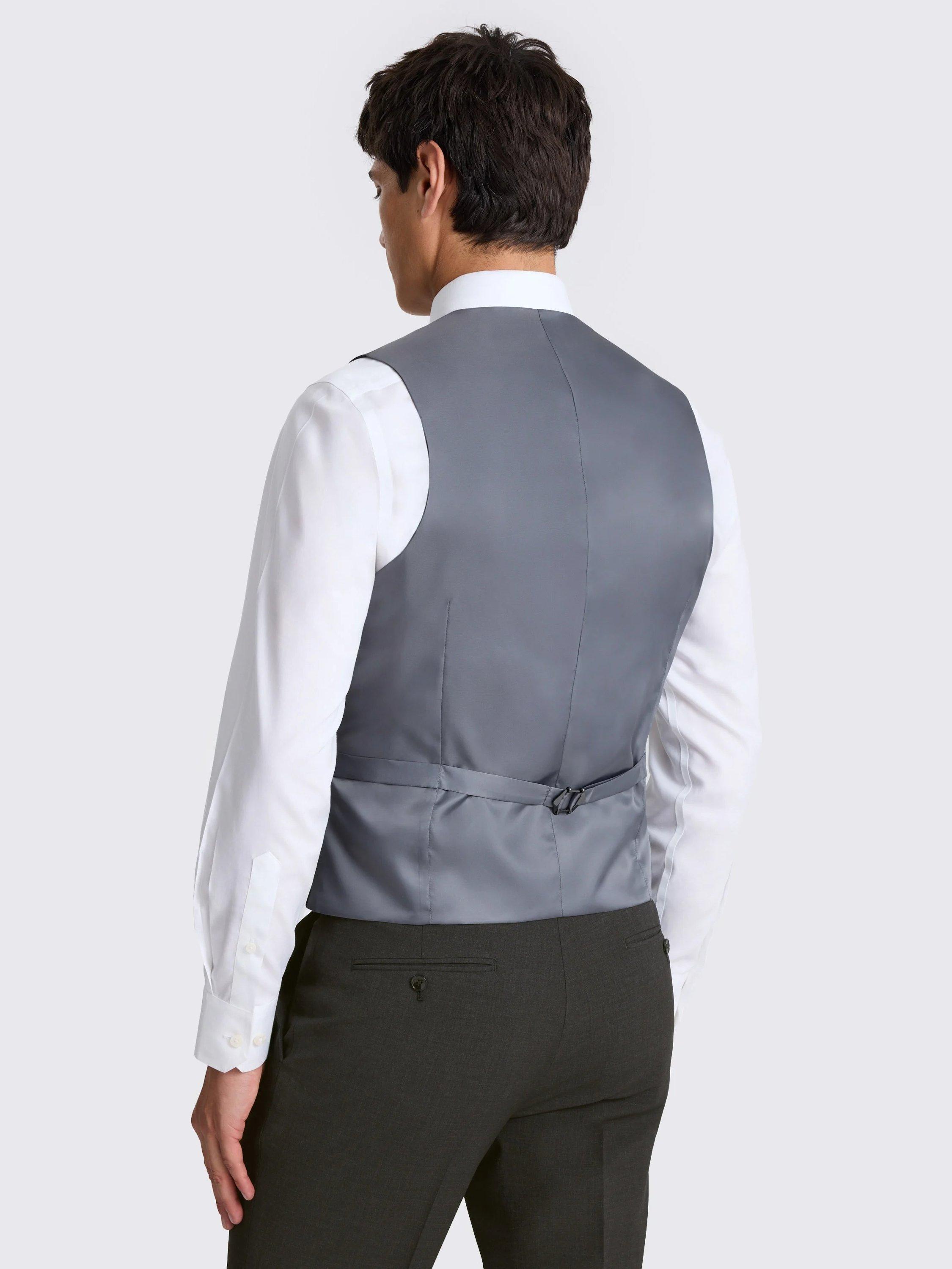 Product image 2 of 3, which shows Moss Tailored Fit Performance Waistcoat, Charcoal, 36R