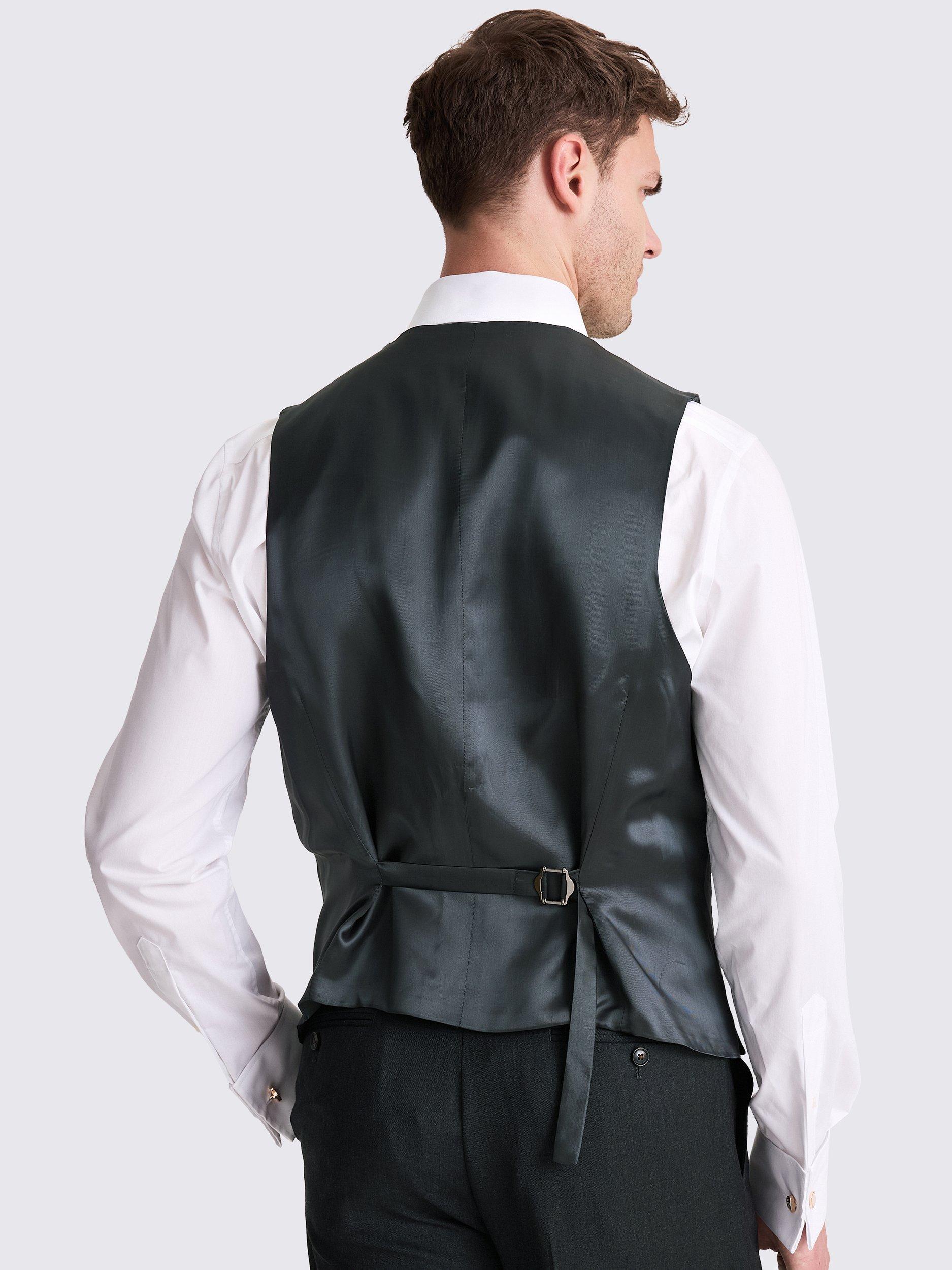 Product image 2 of 3, which shows Moss Regular Fit Twill Waistcoat, Charcoal, 36R