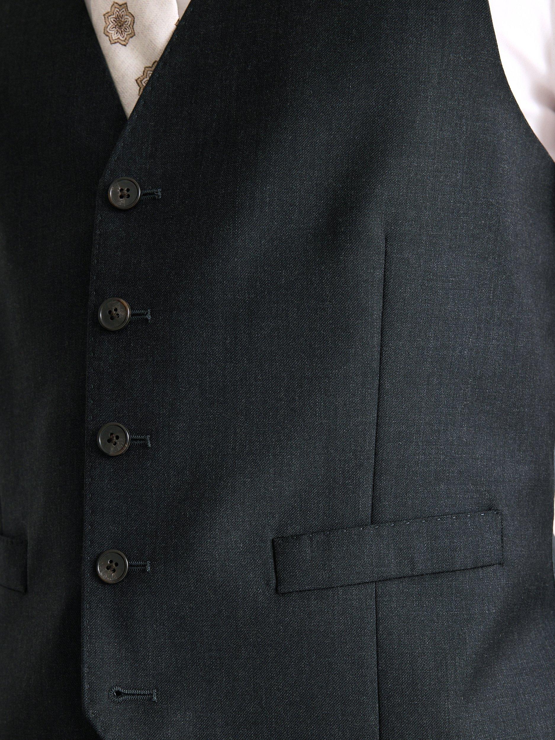 Product image 3 of 3, which shows Moss Regular Fit Twill Waistcoat, Charcoal, 36R
