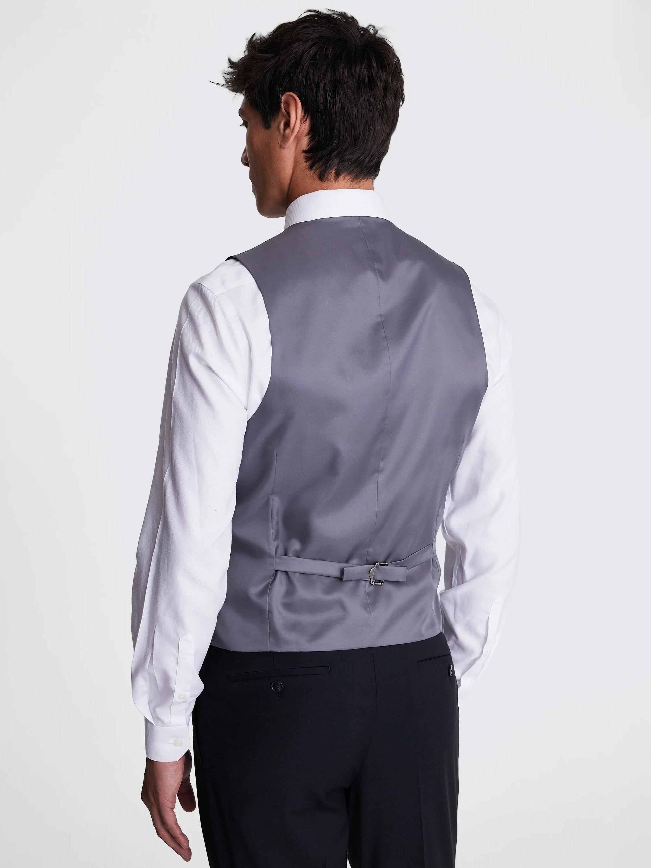 Product image 2 of 3, which shows Moss DKNY Wool Blend Slim Fit Waistcoat, Black, 36R