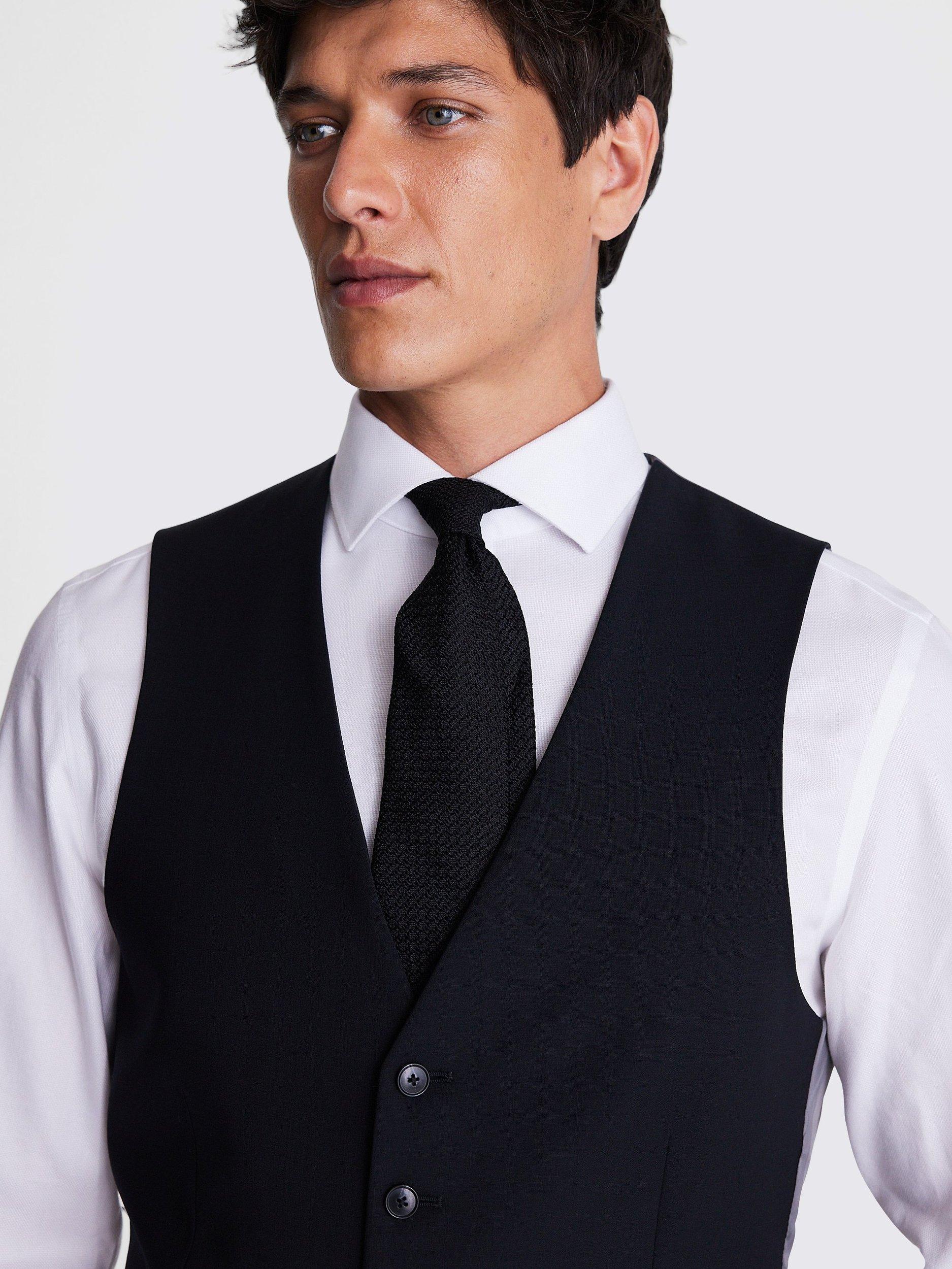 Product image 3 of 3, which shows Moss DKNY Wool Blend Slim Fit Waistcoat, Black, 36R