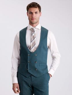 Moss Tailored Fit Flannel Waistcoat, Teal, Teal