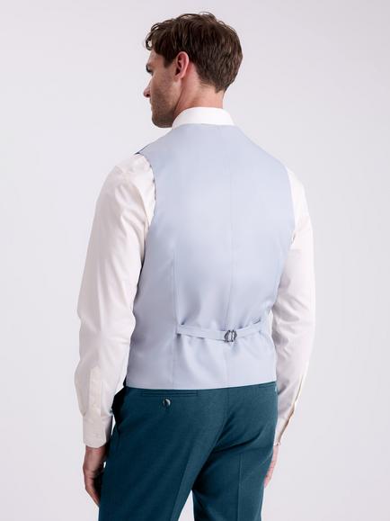 Moss Tailored Fit Flannel Waistcoat - view 2, Teal