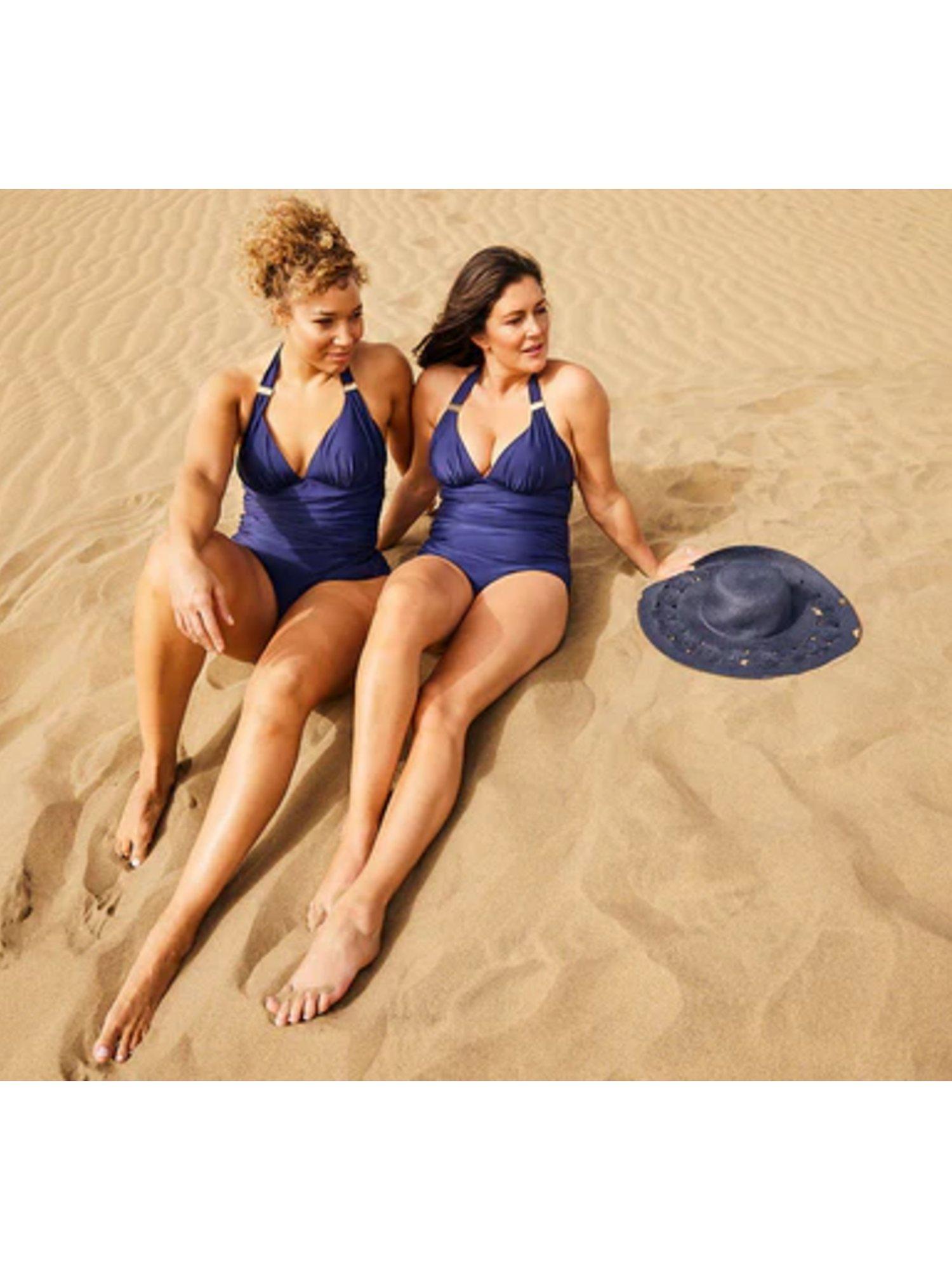 Product image 6 of 7, which shows Seaspray Cut Out Detail Sun Hat, Blue Navy, One Size