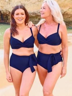 Seaspray Loretta High Waist Bikini Bottoms, Blue Navy - view 2, Blue Navy