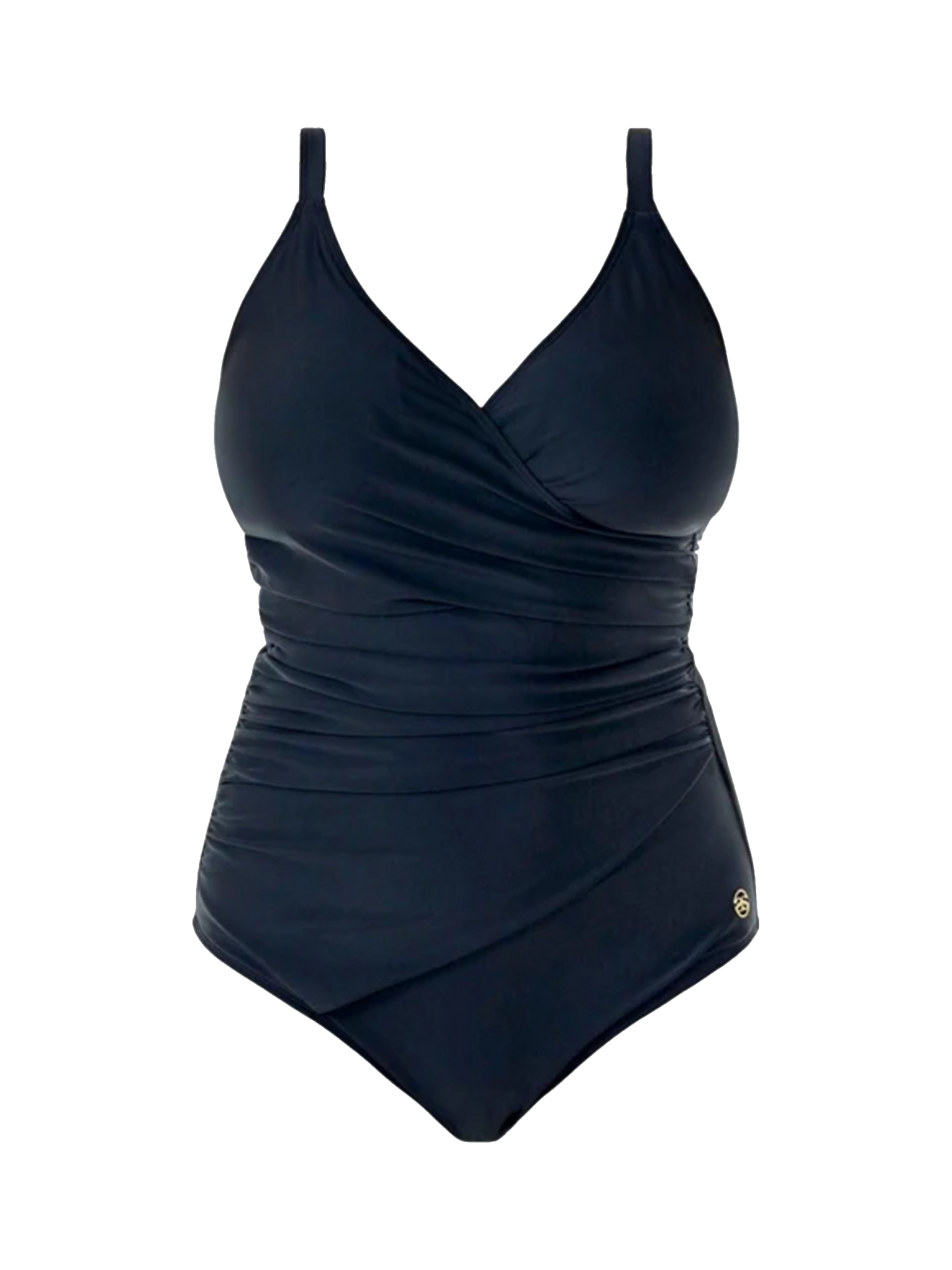 Product image 1 of 4, which shows Seaspray Chloe Mock Wrap Swimsuit, Black, 10R