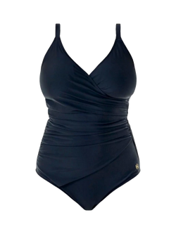 Seaspray Chloe Mock Wrap Swimsuit, Black, Black