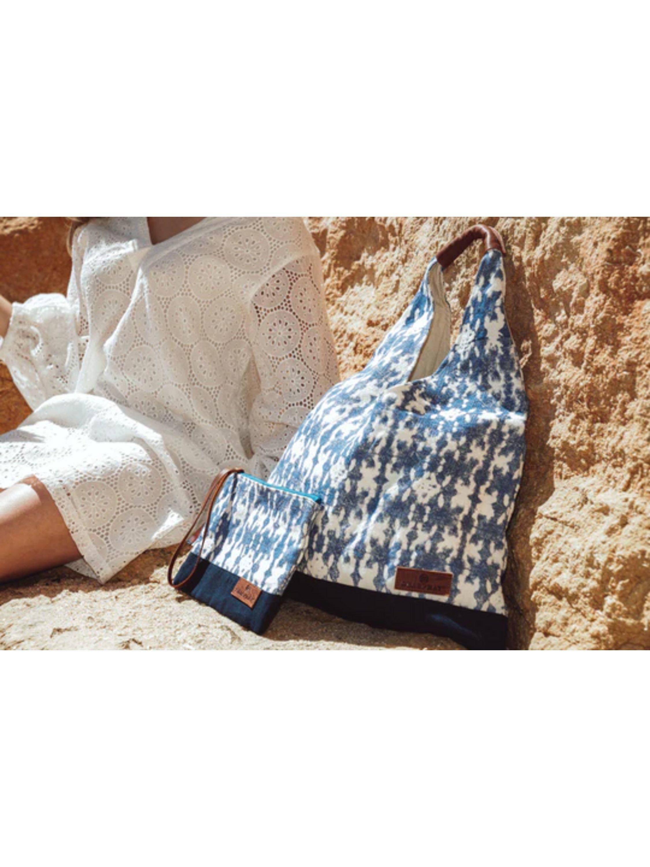 Product image 4 of 5, which shows Seaspray Tie-Dye Triangle Bag & Purse Set, Natural, One Size