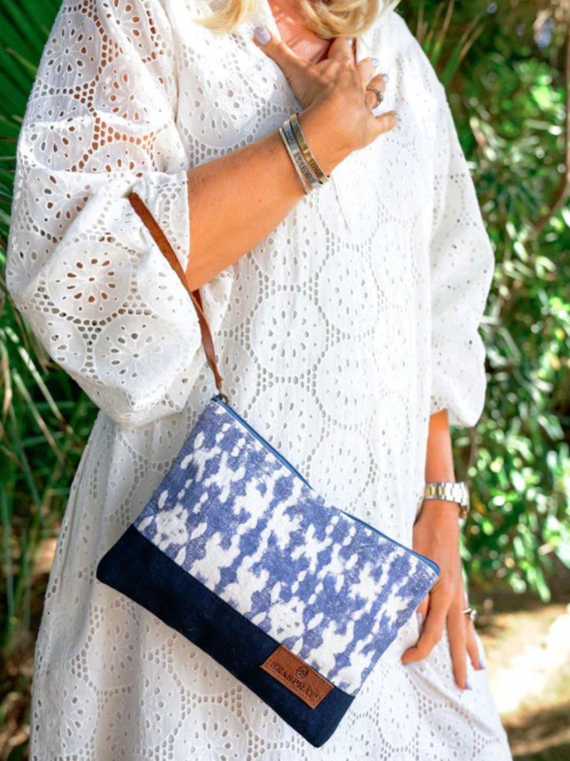 Product image 5 of 5, which shows Seaspray Tie-Dye Triangle Bag & Purse Set, Natural, One Size