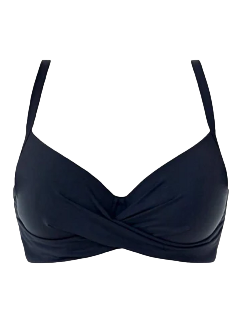 Product image 1 of 3, which shows Seaspray Loretta Underwired Bikini Top, Black, 32C
