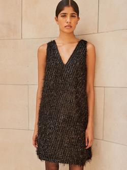 Ro&Zo Demi Tinsel Dress, Black - view 2, Black