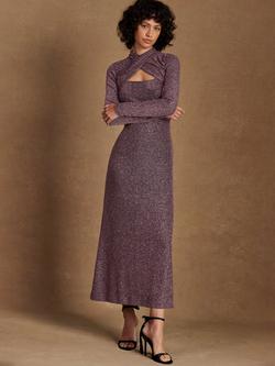 Ro&Zo Petite Cameron Sparkle Cut Out Dress, Pink, Pink