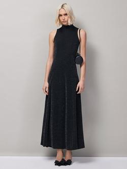 Ro&Zo Petite Carrie Sparkle Ponte Maxi Dress, Black, Black