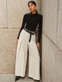 Ro&Zo Funnel Neck Velvet Bodysuit, Black - view 2, Black