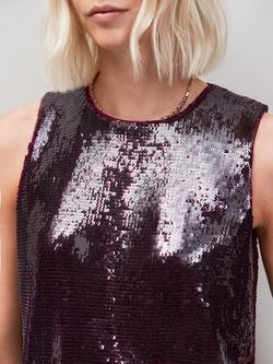 Ro&Zo Sequin Shell Top, Red - view 2, Red