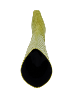 Dune London Selinni Knee High Leather Boots, Green - view 2, Green