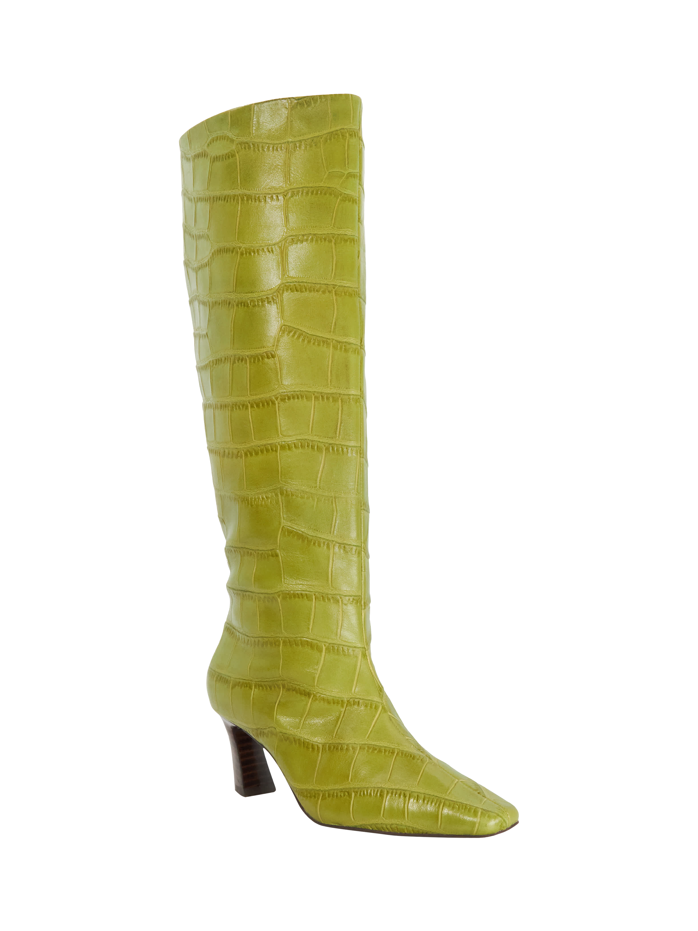 Product image 3 of 5, which shows Dune London Selinni Knee High Leather Boots, Green, EU36